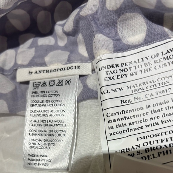 NWT Anthropologie NIEVE Euro sham multi color fabric large quilted 26 in square - Picture 8 of 11